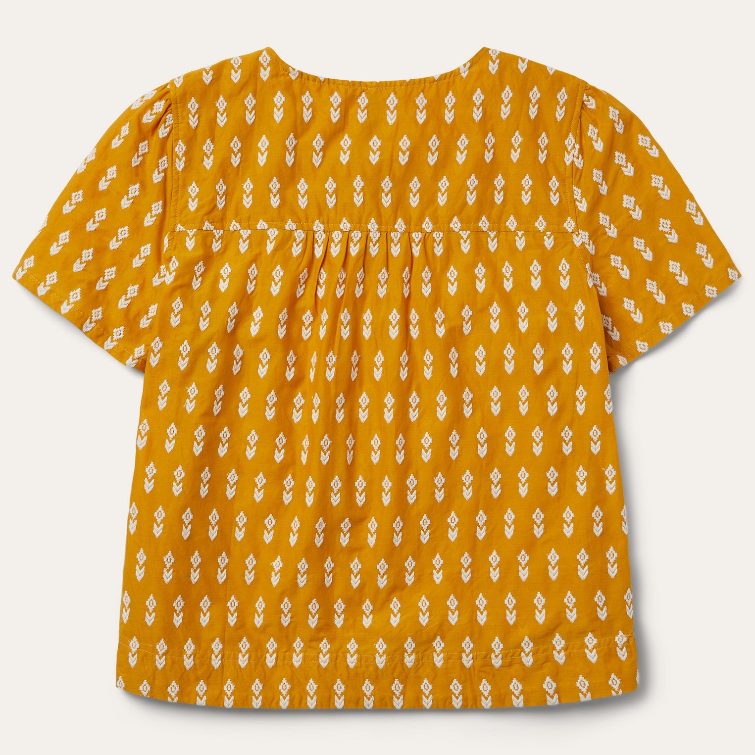 Short-Sleeved Aztec Blouse Yellow
