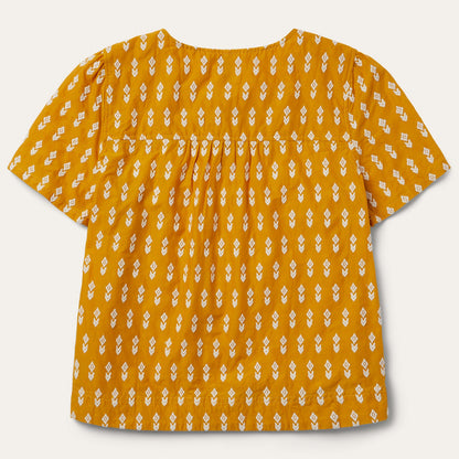 Short-Sleeved Aztec Blouse Yellow