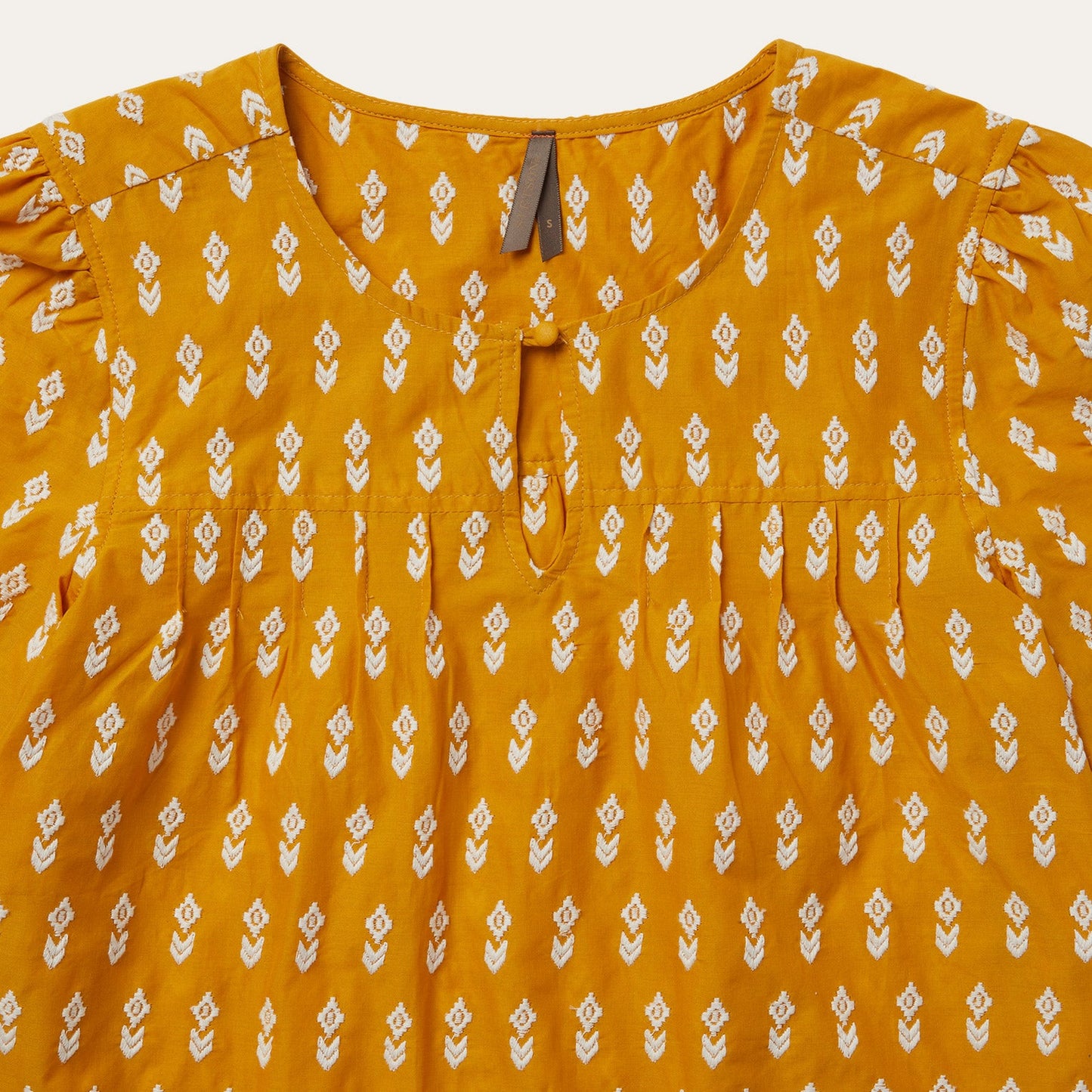 Short-Sleeved Aztec Blouse Yellow