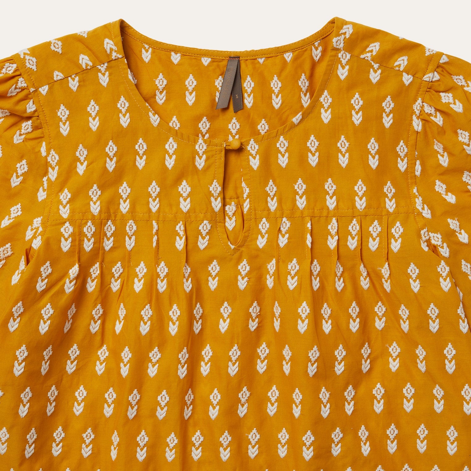 Short-Sleeved Aztec Blouse Yellow