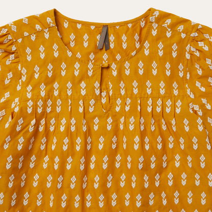 Short-Sleeved Aztec Blouse Yellow