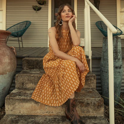 Aztec Dress Yellow