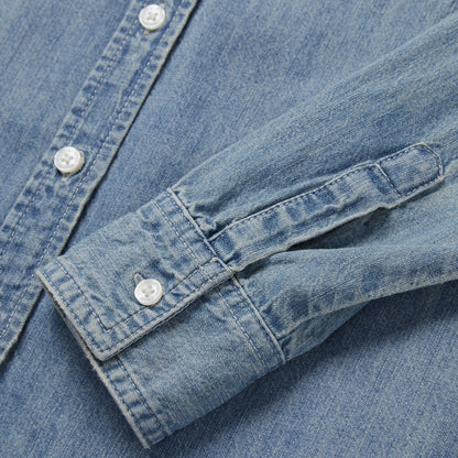 Long-Sleeved Denim Shirt Blue