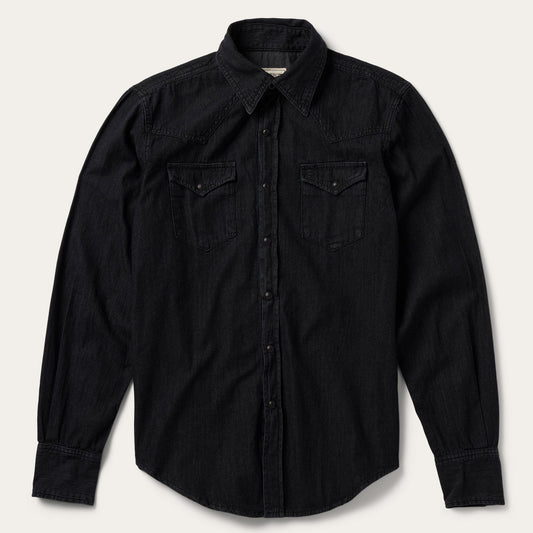 Modern Denim Western Shirt Black