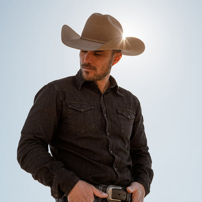 Modern Denim Western Shirt Black