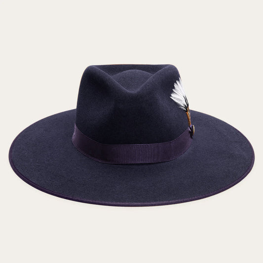 Midtown Wide Flat Brim Hat Navy