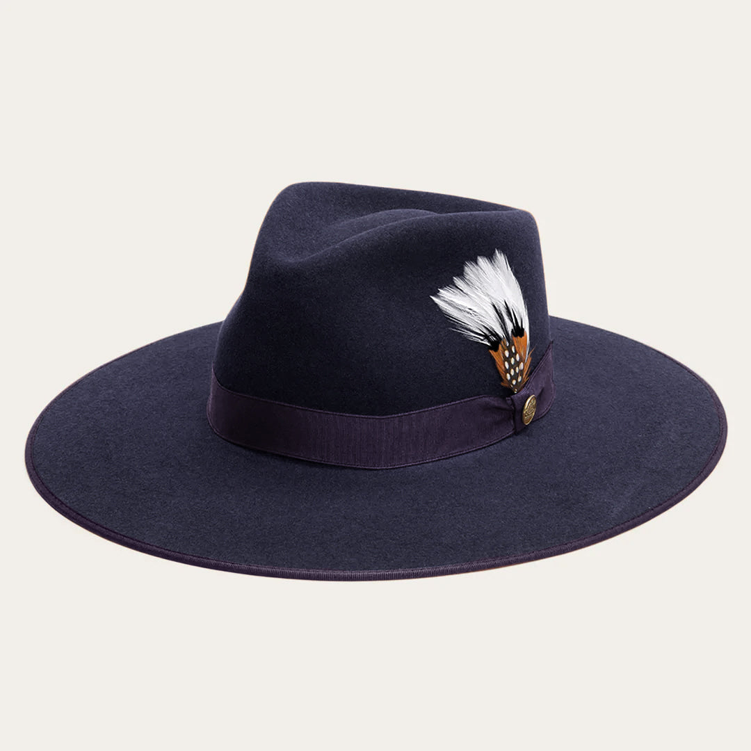 Midtown Wide Flat Brim Hat Navy