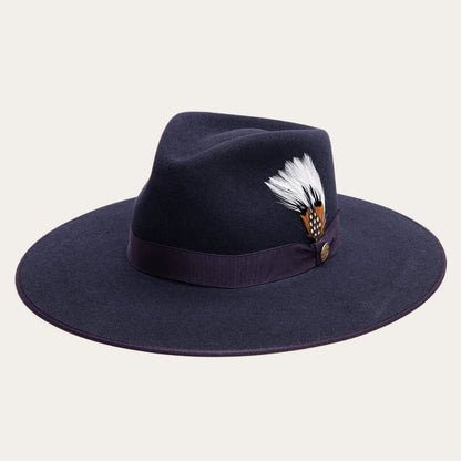 Midtown Wide Flat Brim Hat Navy
