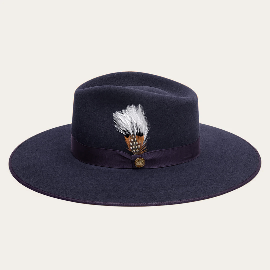 Midtown Wide Flat Brim Hat Navy