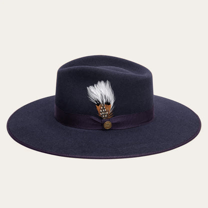 Midtown Wide Flat Brim Hat Navy