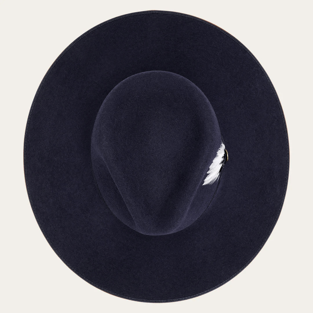 Midtown Wide Flat Brim Hat Navy