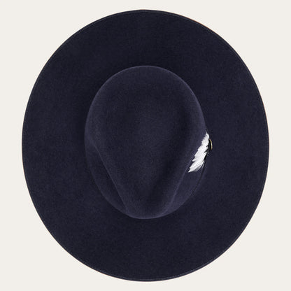 Midtown Wide Flat Brim Hat Navy