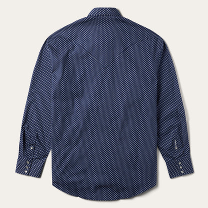 Blue Polaris Geo Print Western Shirt Blue