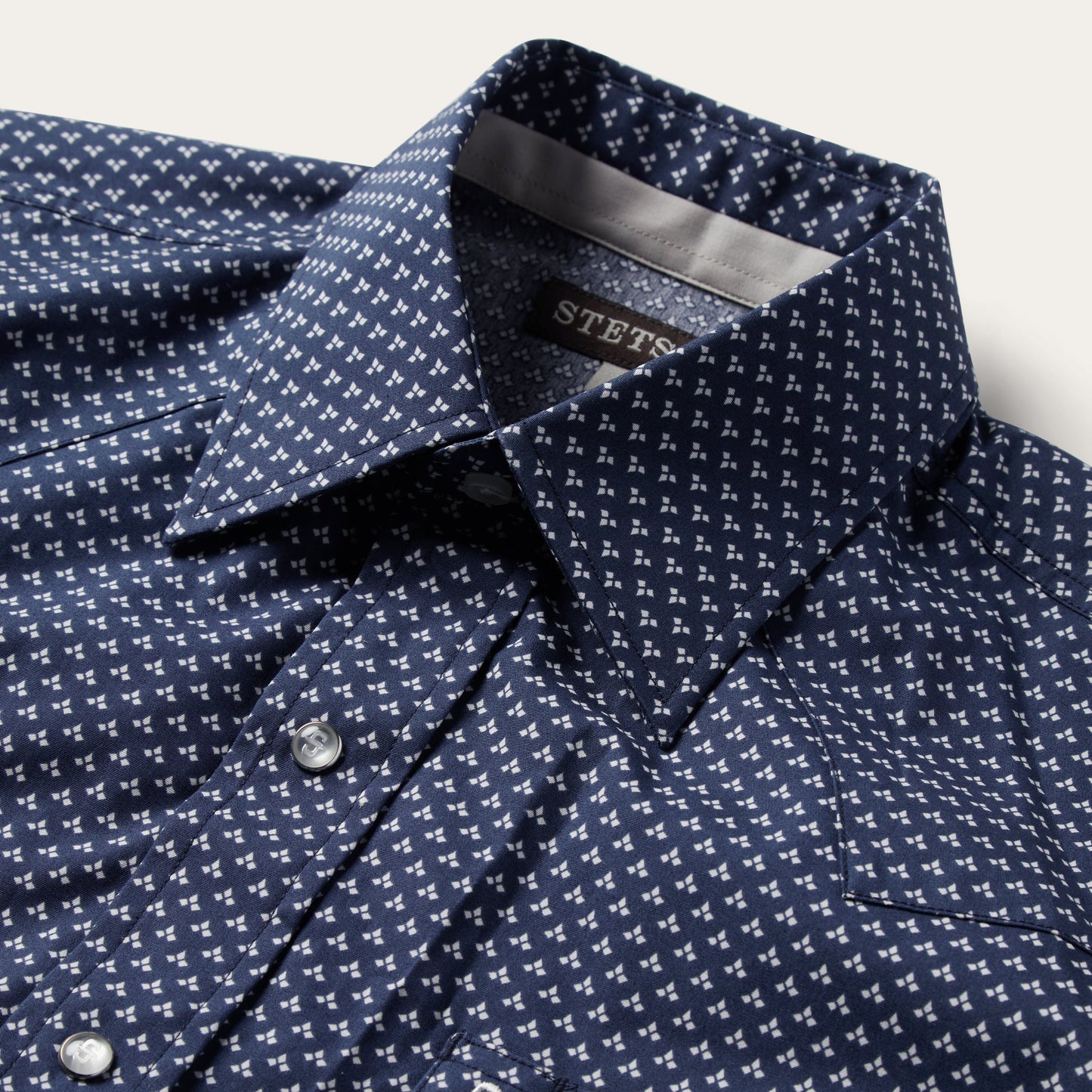 Blue Polaris Geo Print Western Shirt Blue
