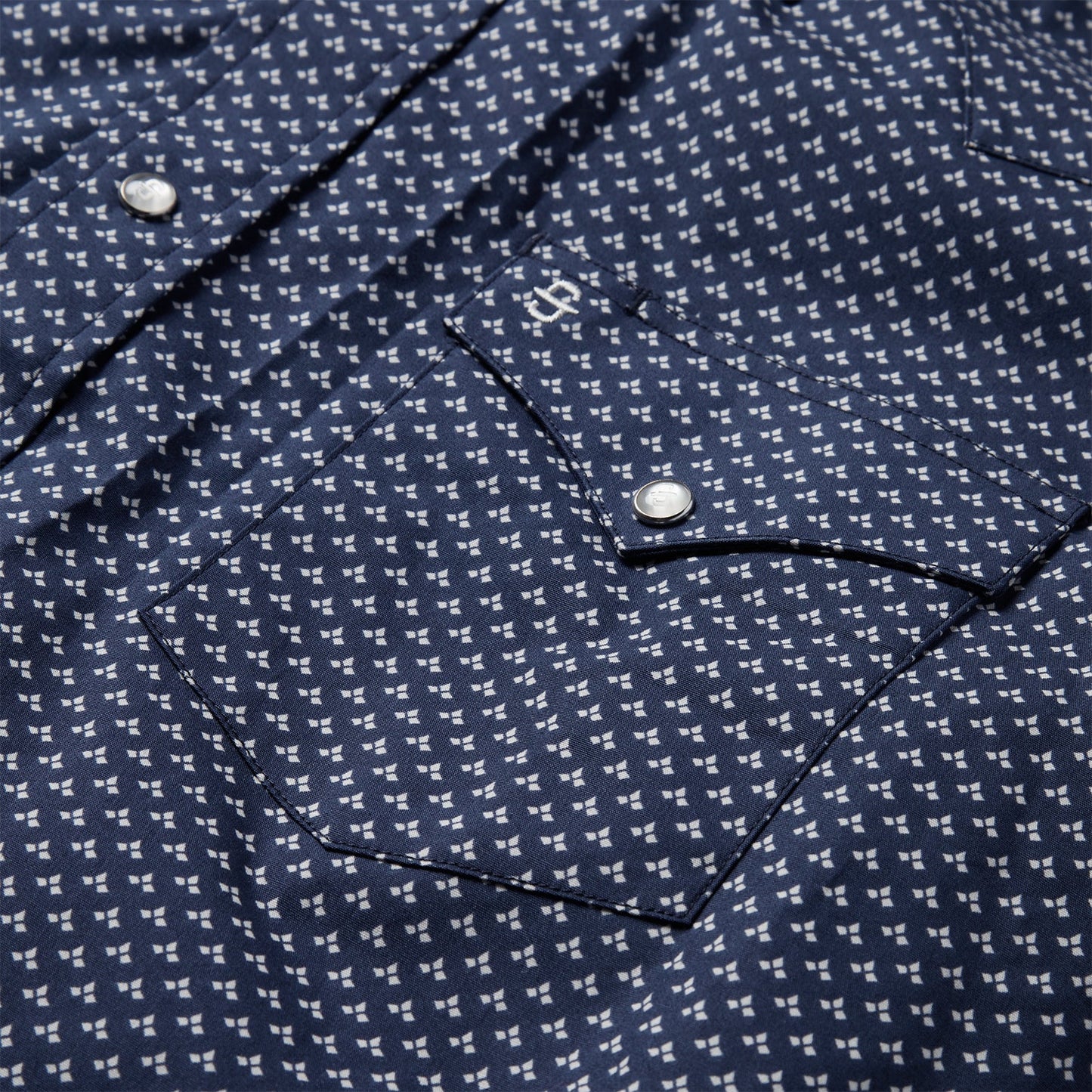 Blue Polaris Geo Print Western Shirt Blue