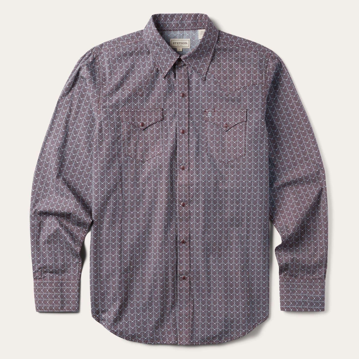Chevron Grid Shirt Brown