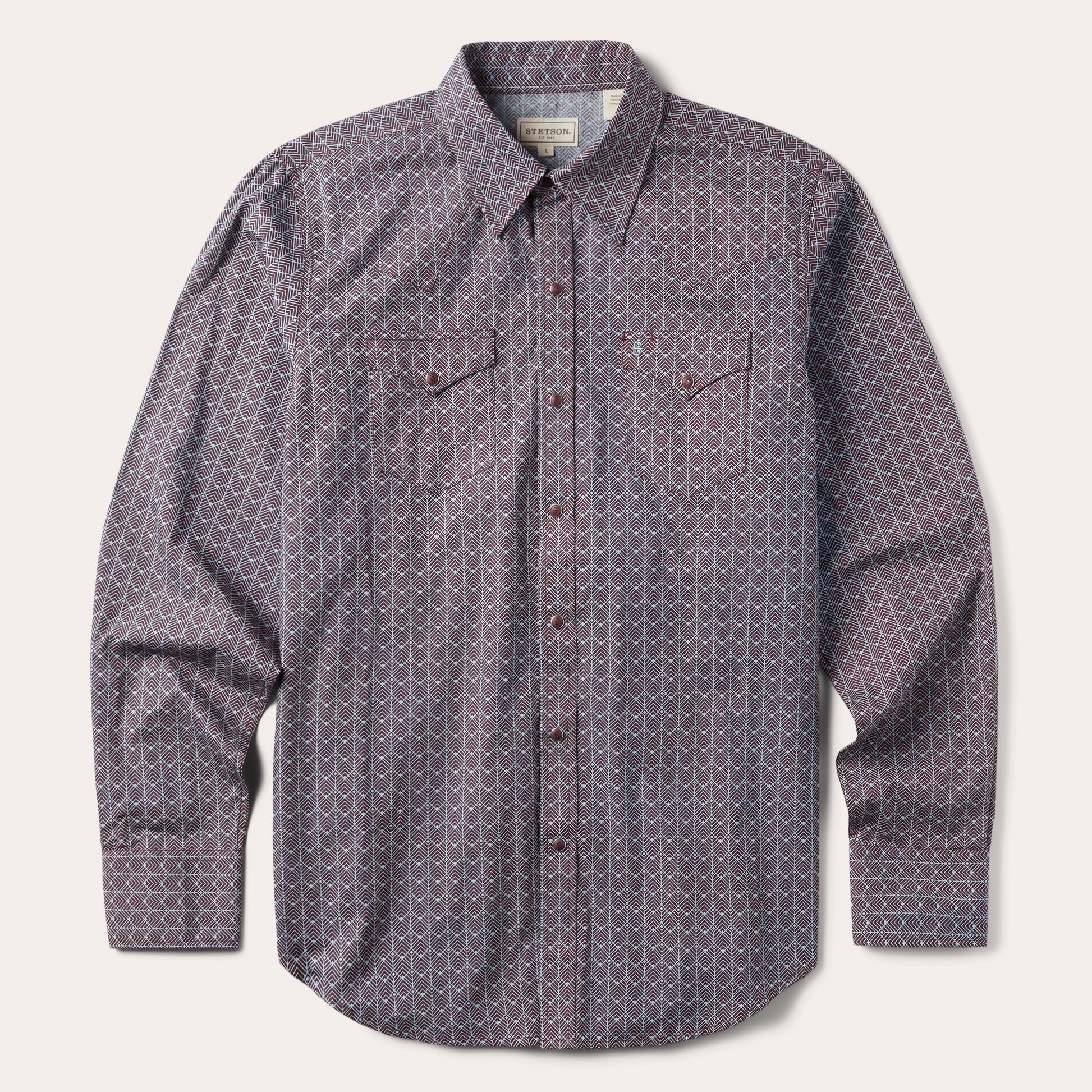 Chevron Grid Shirt Brown