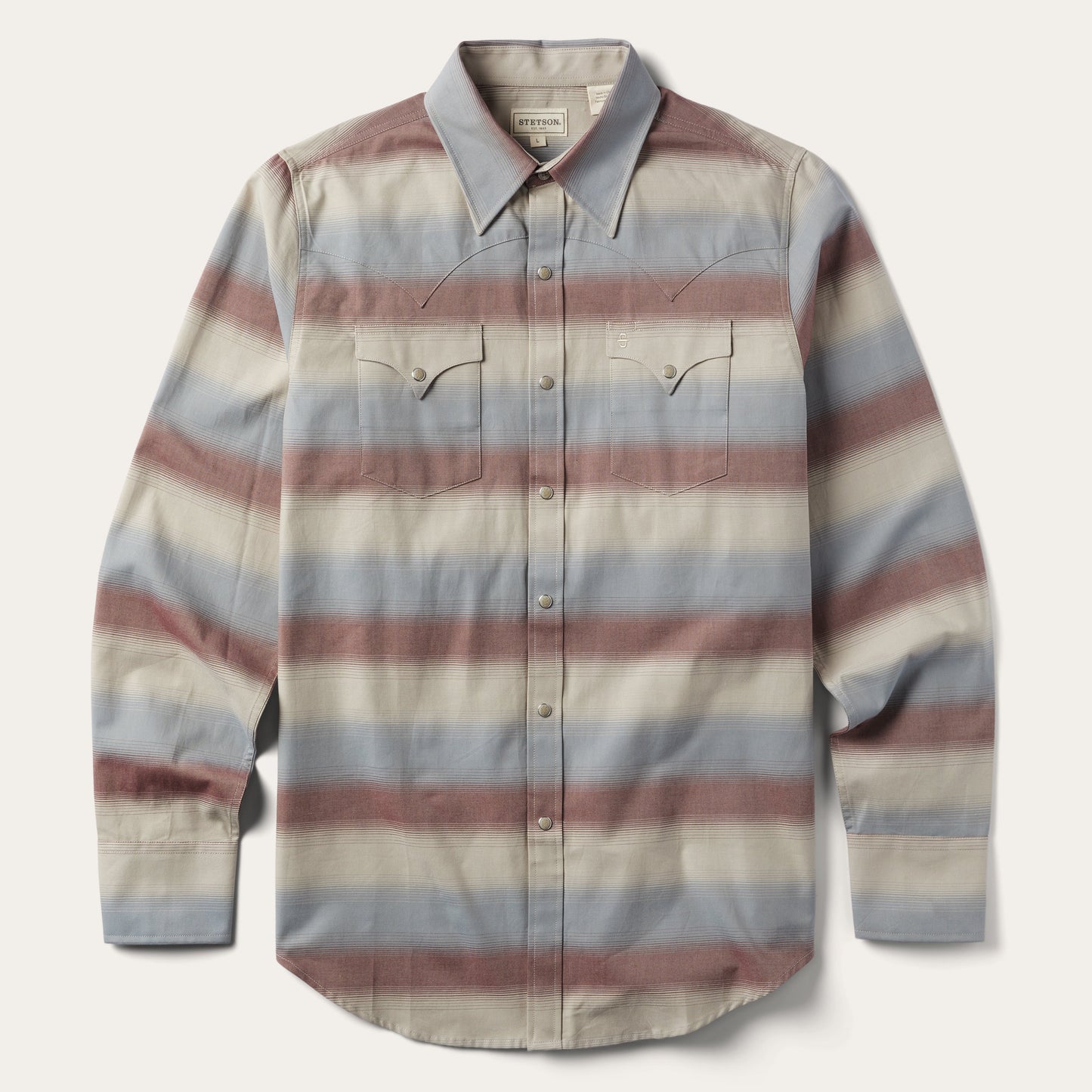 Ombre Stripe Twill Shirt Wine