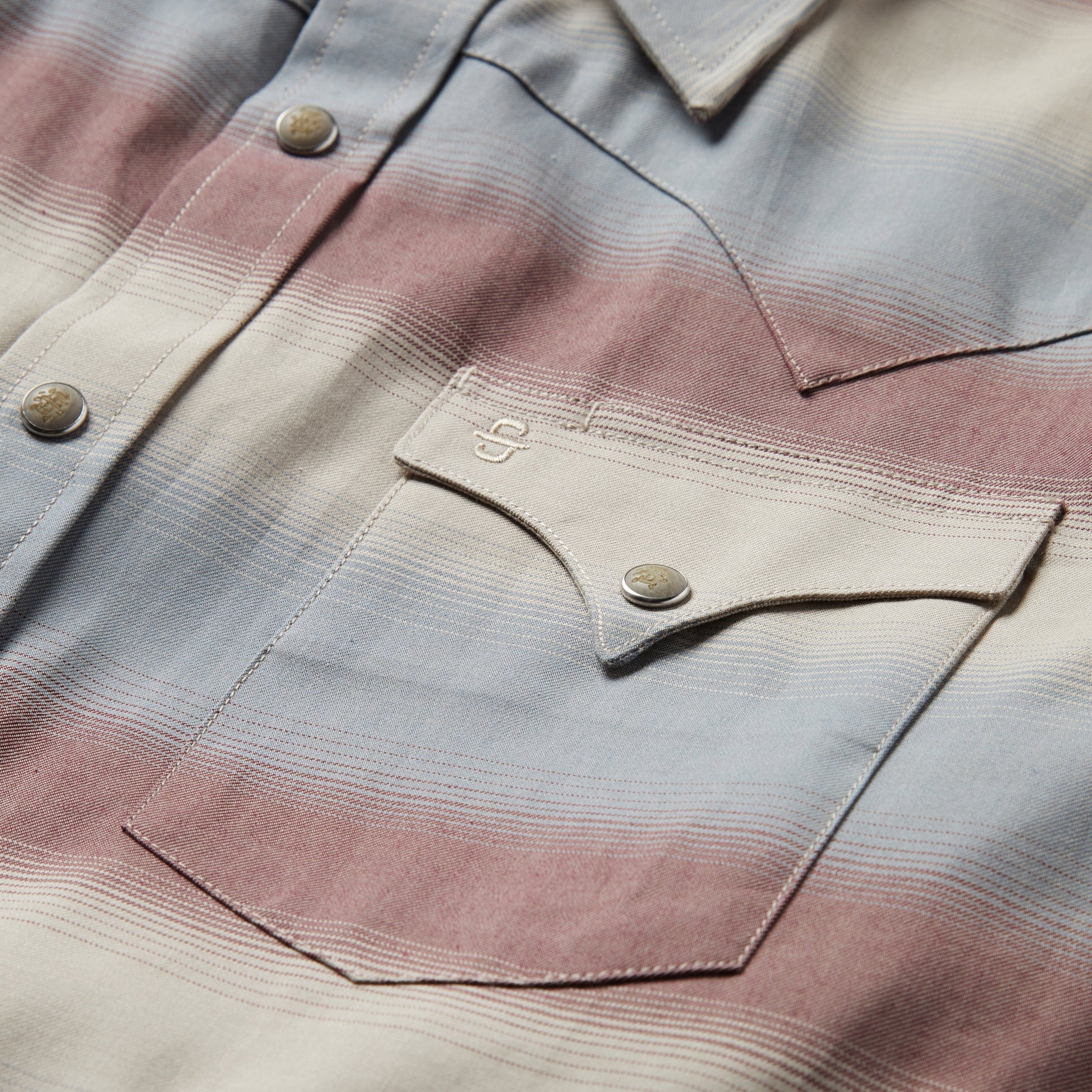 Ombre Stripe Twill Shirt Wine