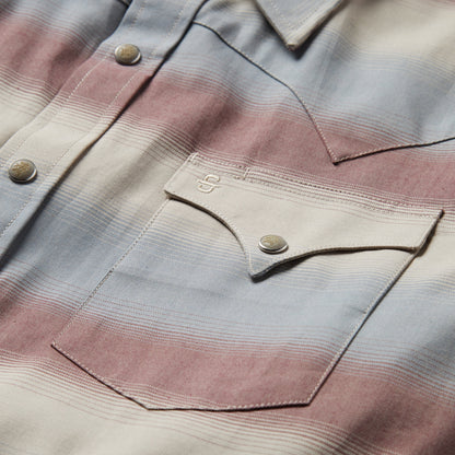 Ombre Stripe Twill Shirt Wine
