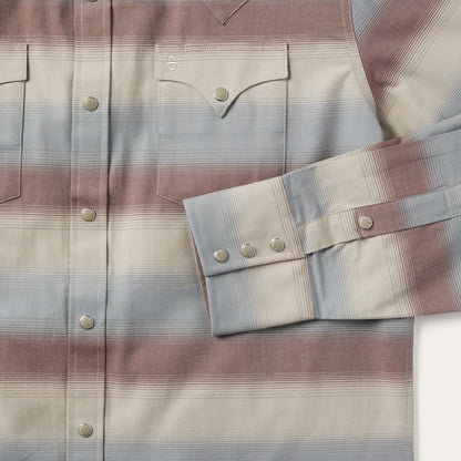 Ombre Stripe Twill Shirt Wine