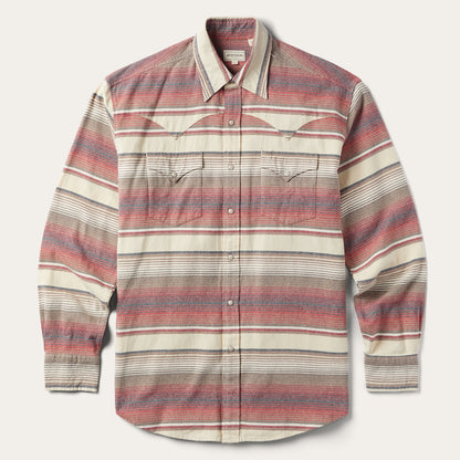 Brushed Twill Striped Shirt Red
