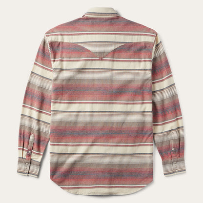 Brushed Twill Striped Shirt Red