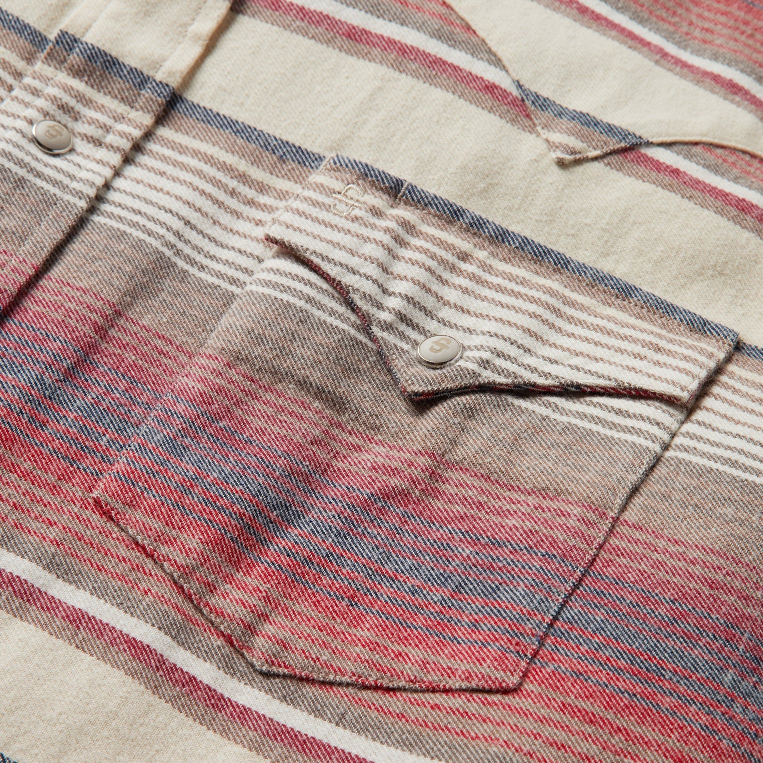Brushed Twill Striped Shirt Red