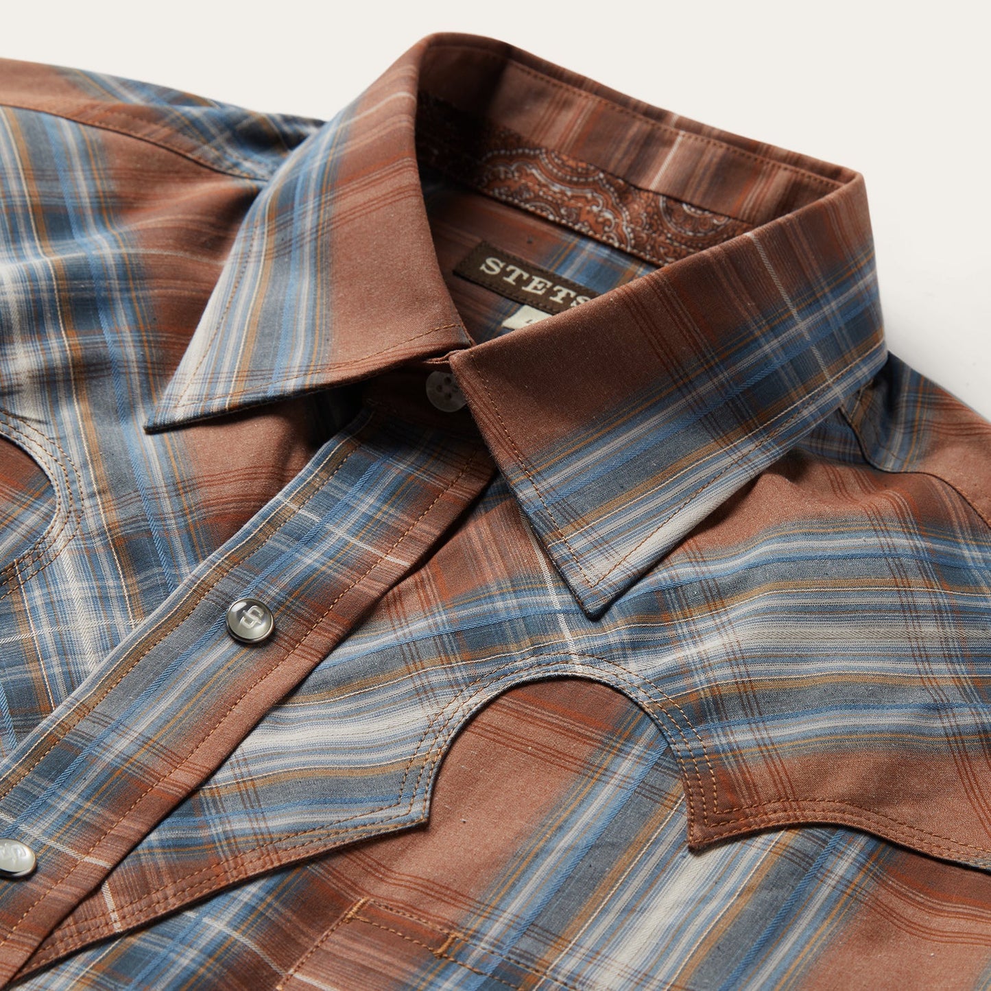 Rustic Plaid Western Shirt Brown