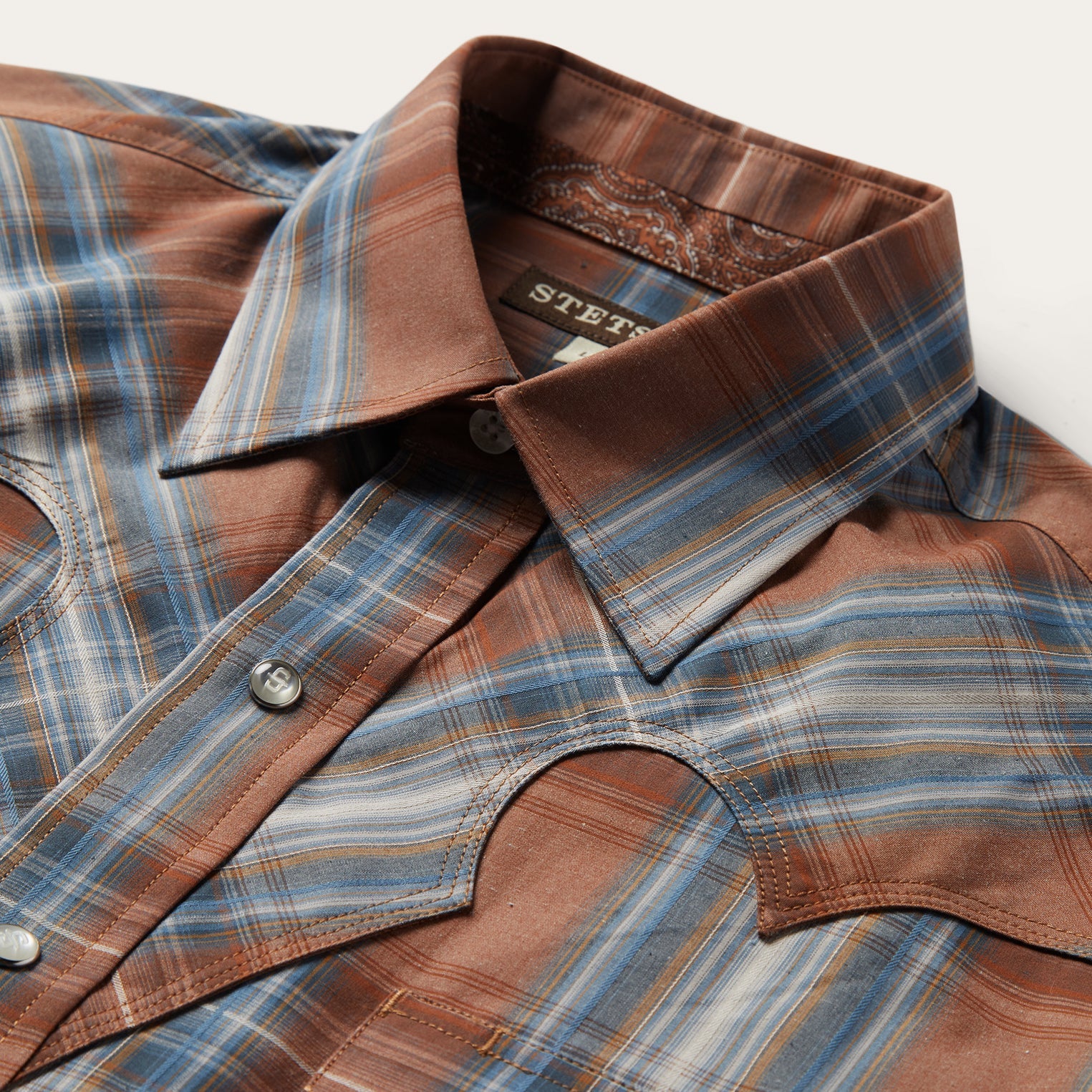 Rustic Plaid Western Shirt Brown
