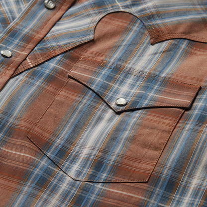 Rustic Plaid Western Shirt Brown