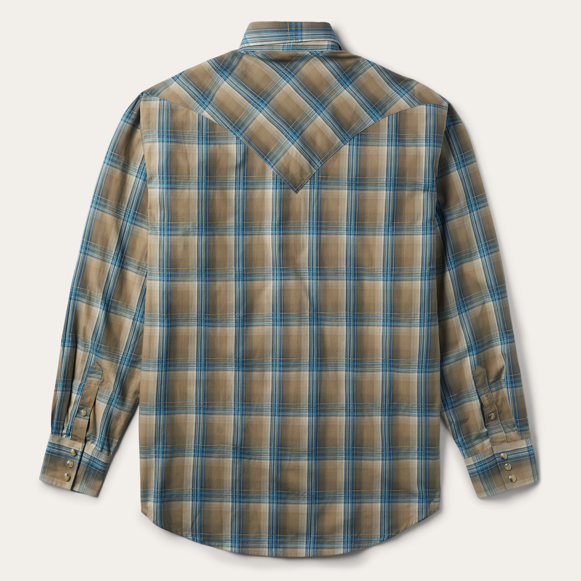 Khaki Ombre Plaid Shirt Brown