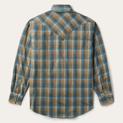 Khaki Ombre Plaid Shirt Brown