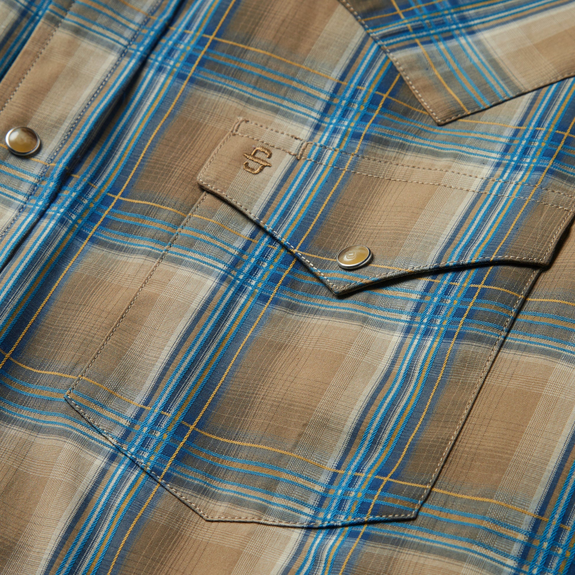 Khaki Ombre Plaid Shirt Brown