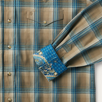 Khaki Ombre Plaid Shirt Brown