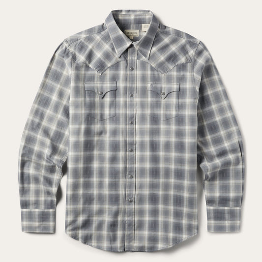 Dobby Twill Plaid Shirt Brown