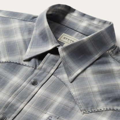 Dobby Twill Plaid Shirt Brown