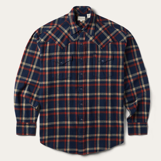 Brushed Twill Plaid Shirt Blue