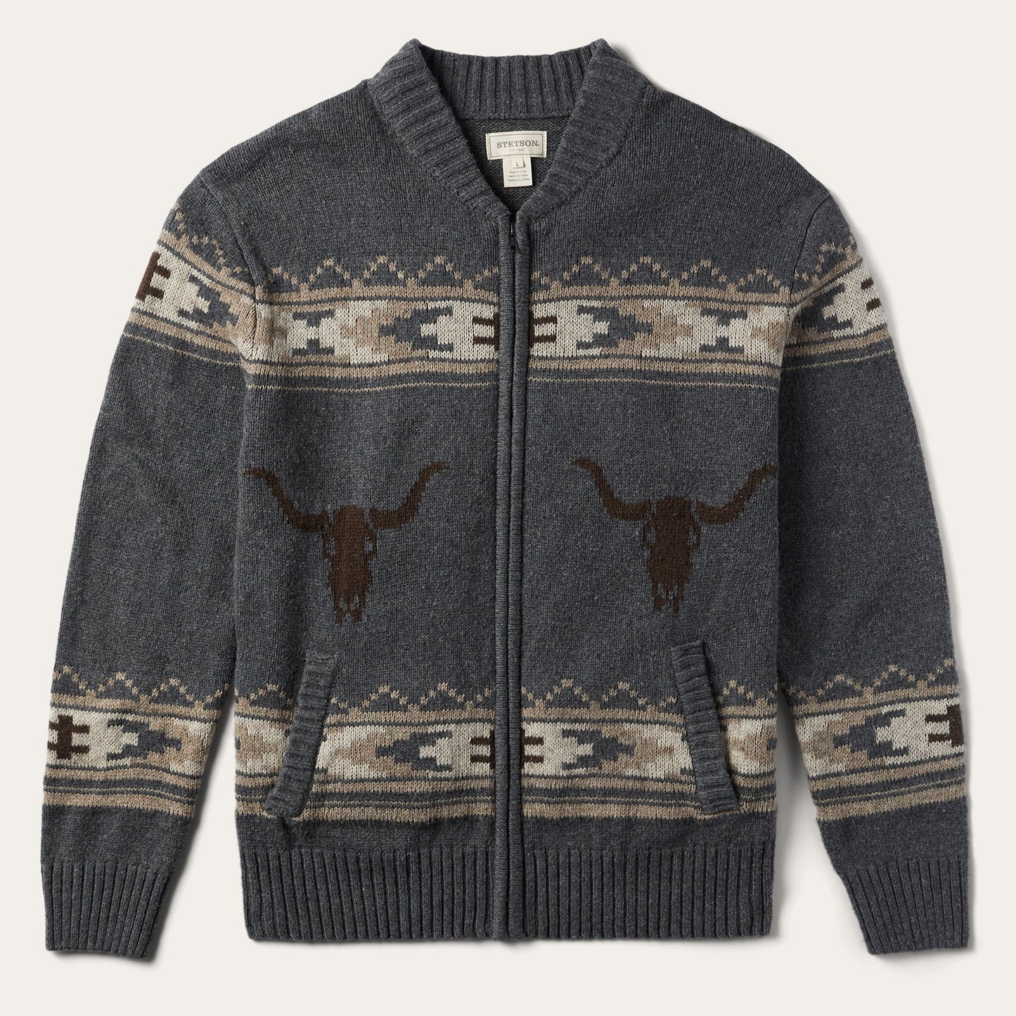 Longhorn Cardigan Grey
