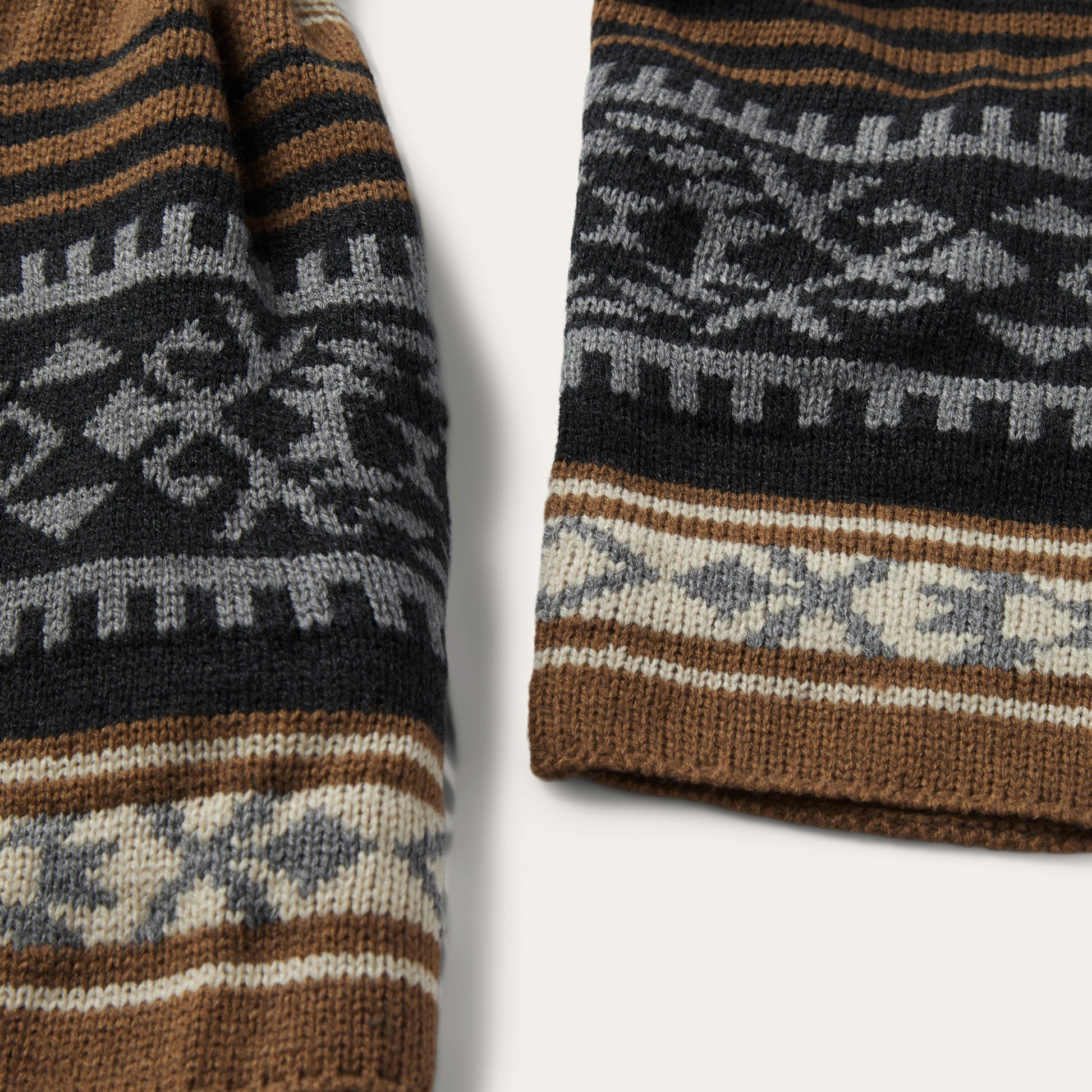 Brown Serape Belted Cardigan Brown
