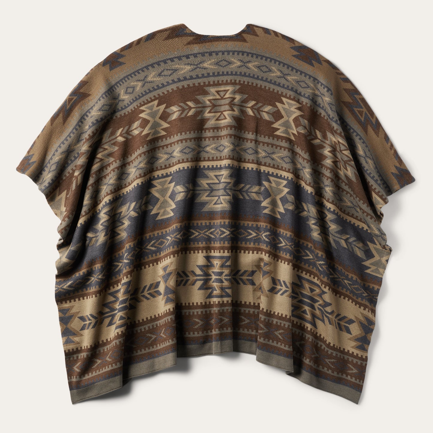 Aztec Print Sweater Poncho Multi