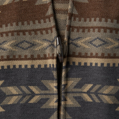 Aztec Print Sweater Poncho Multi