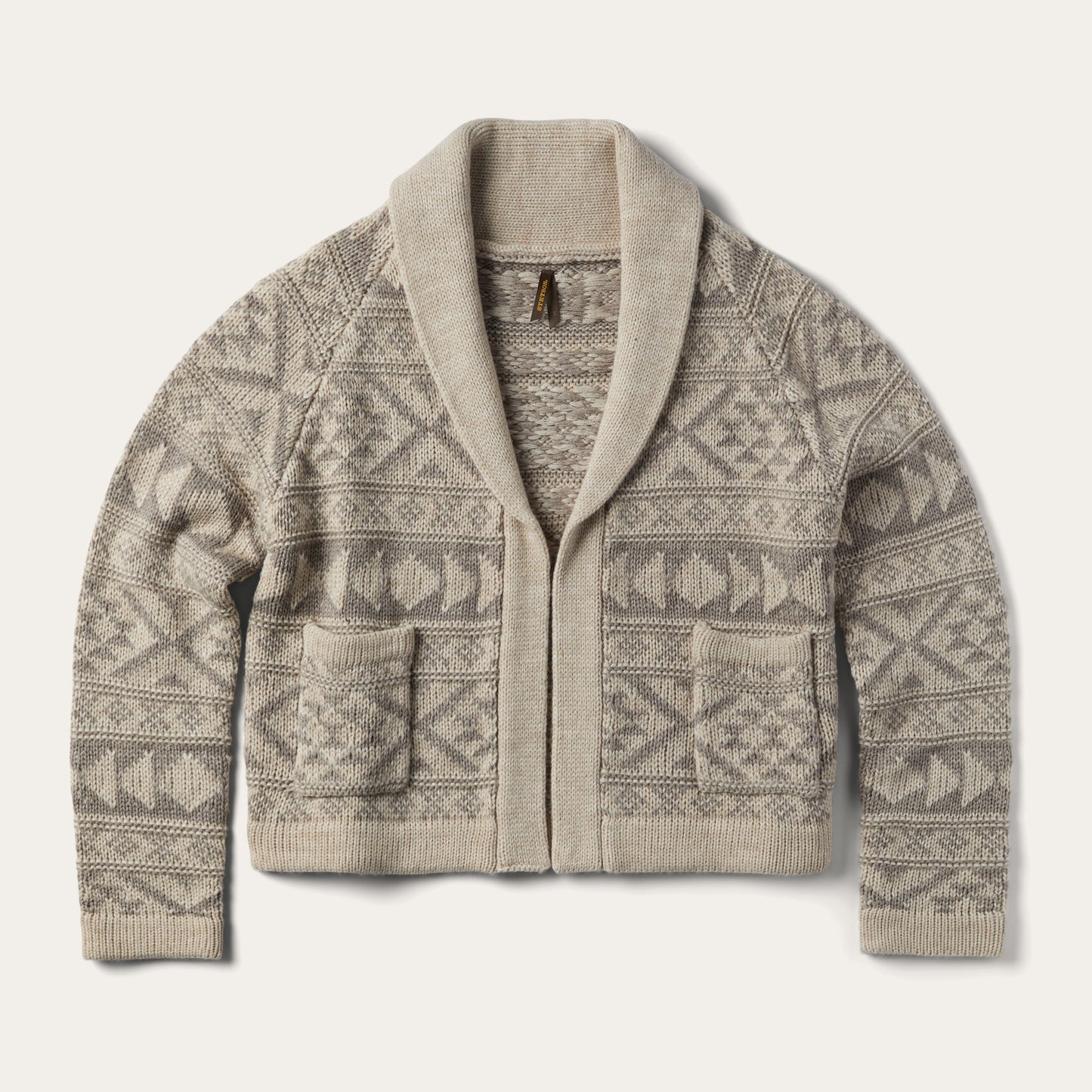 Cropped Shawl Collar Cardigan Brown