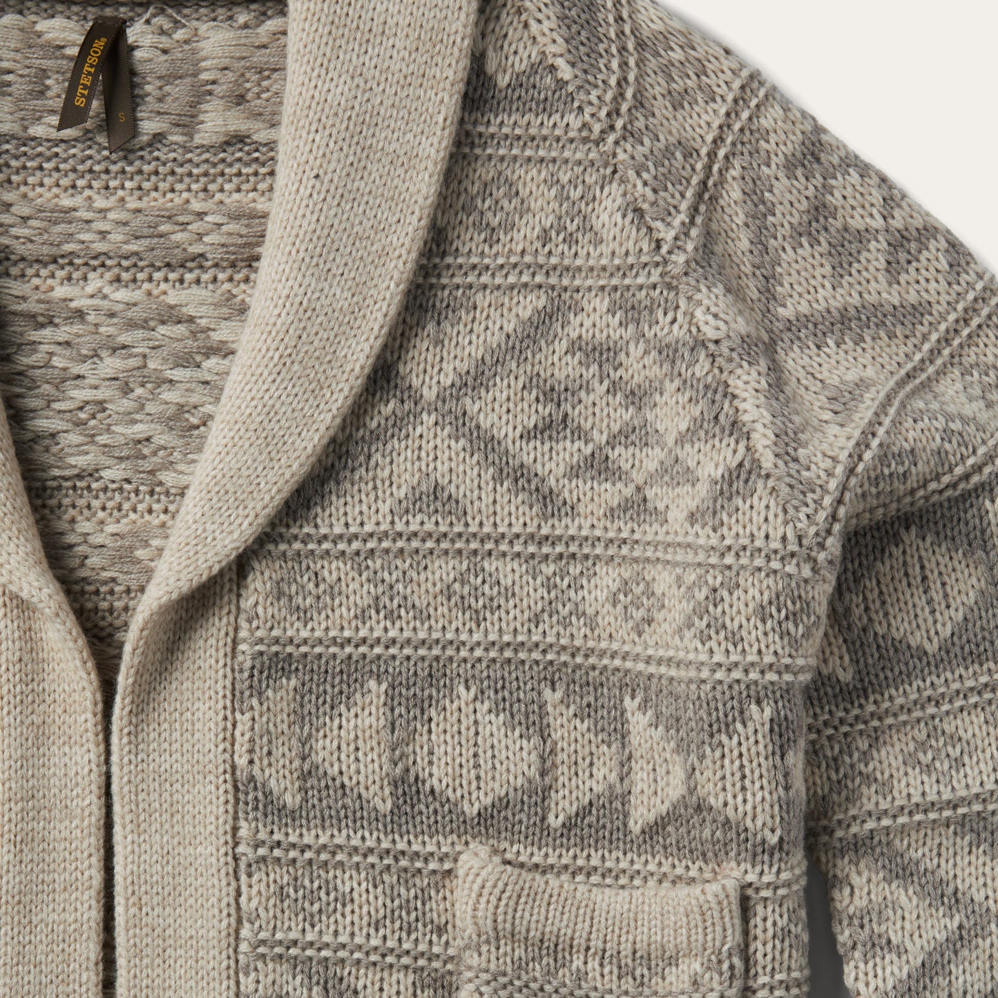 Cropped Shawl Collar Cardigan Brown