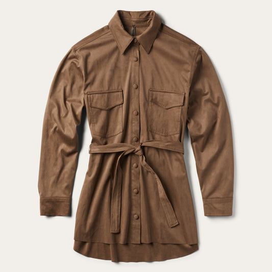 Khaki Suede Western Shirt Tan