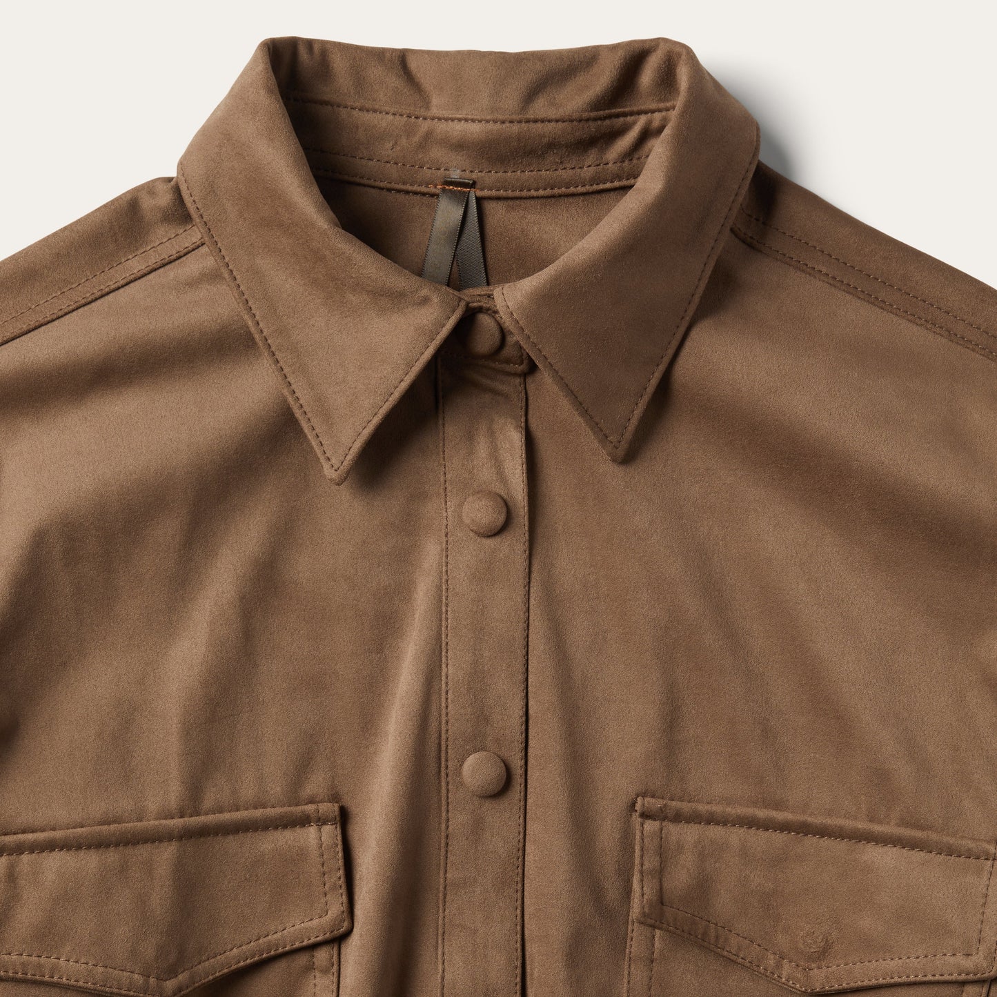 Khaki Suede Western Shirt Tan