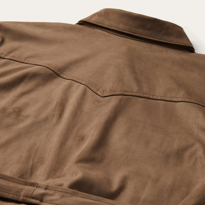 Khaki Suede Western Shirt Tan