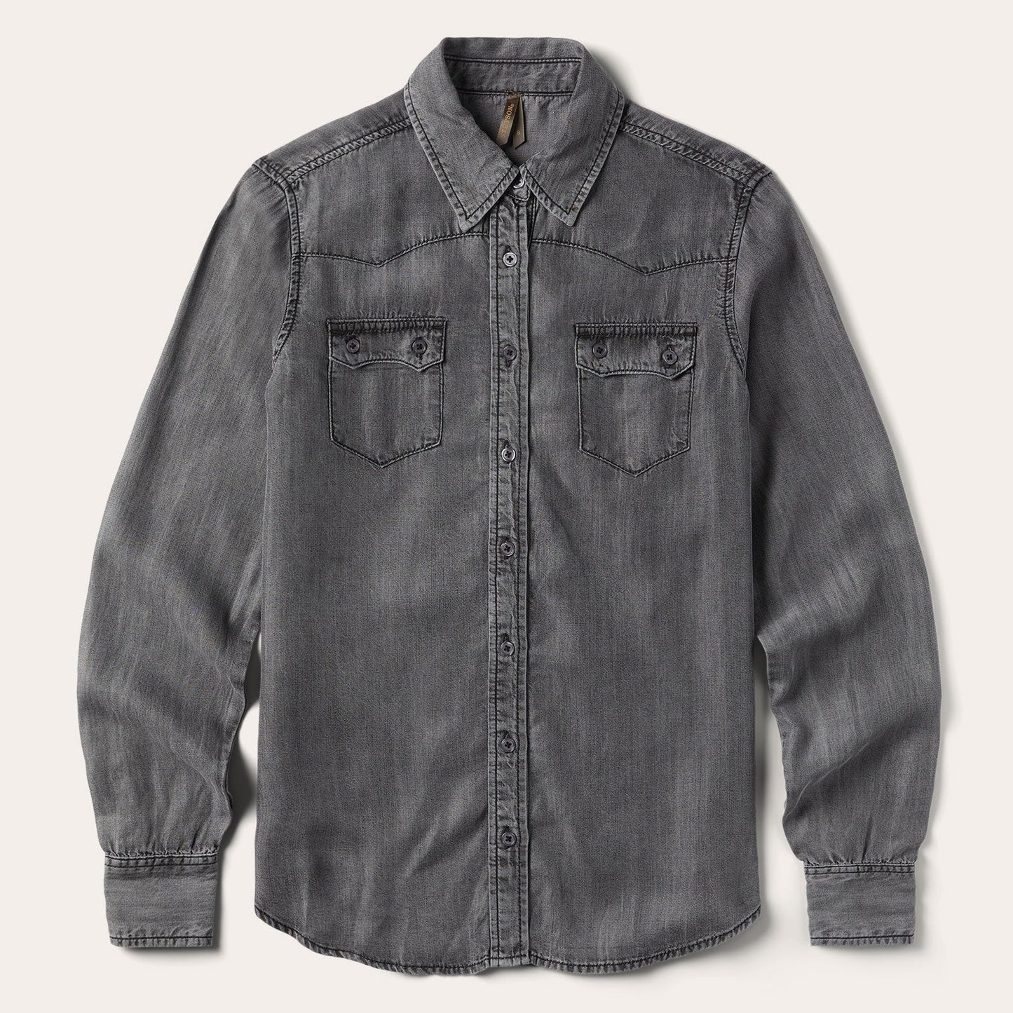 Boyfriend Fit Denim Shirt Washed Black