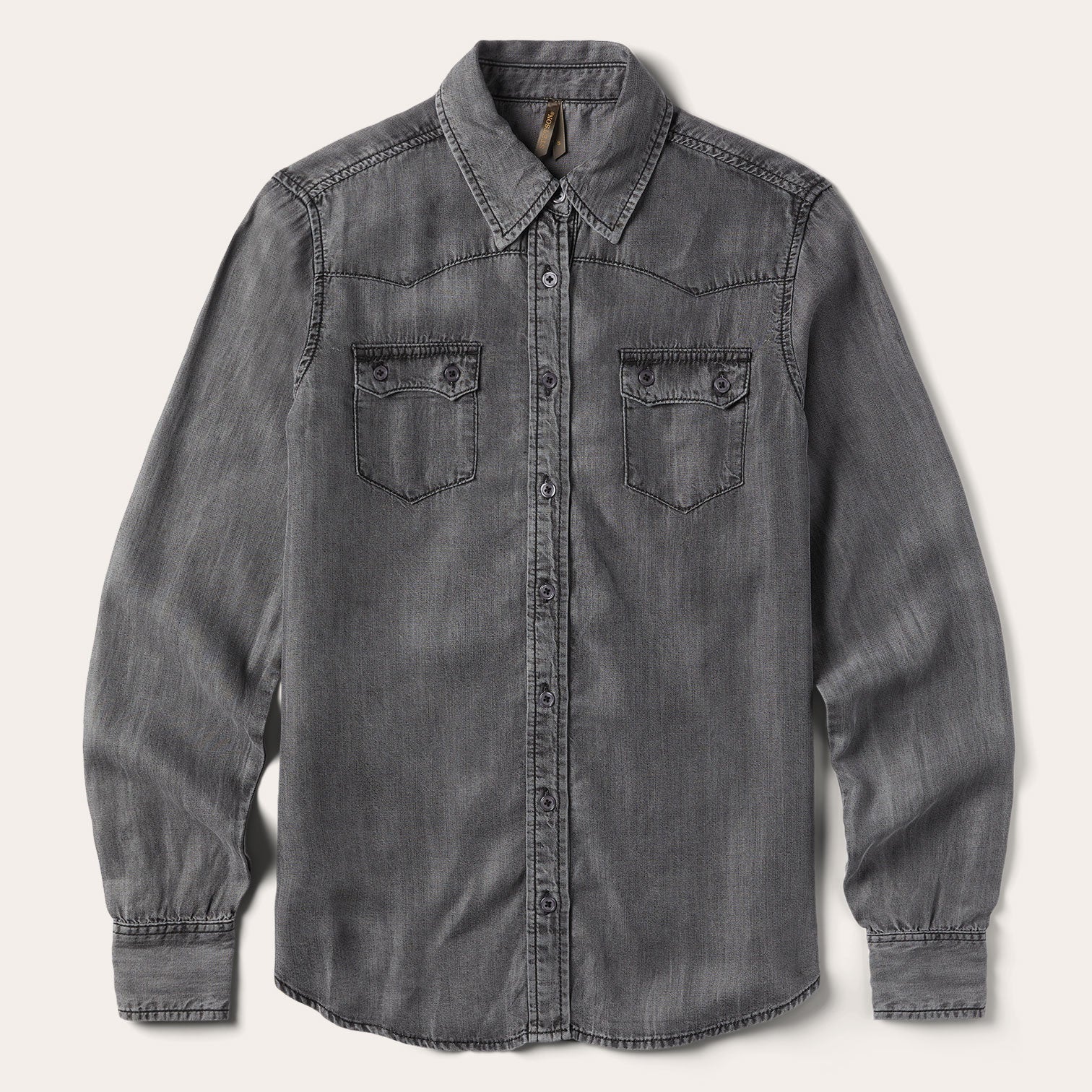 Boyfriend Fit Denim Shirt Washed Black