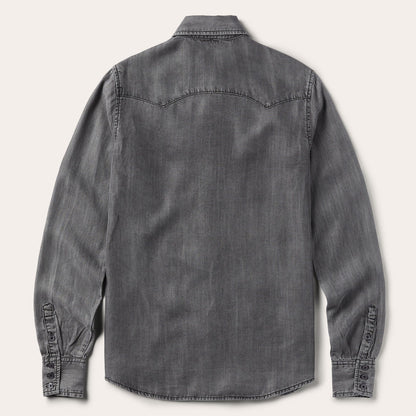 Boyfriend Fit Denim Shirt Washed Black